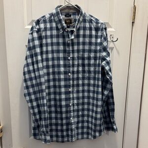 Lee Men's Casual Blue Plaid Shirt